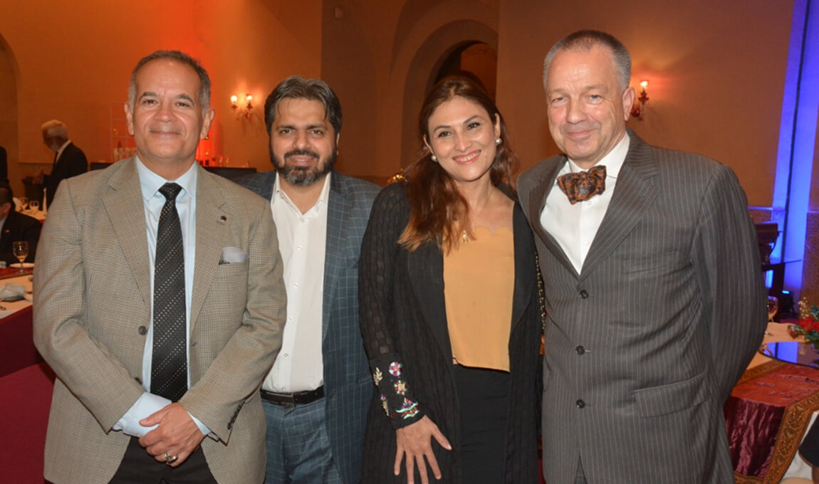 Mrs. Ayesha Shaikh with the German Ambassador Right most, H.E. Bernhard Schlajheck