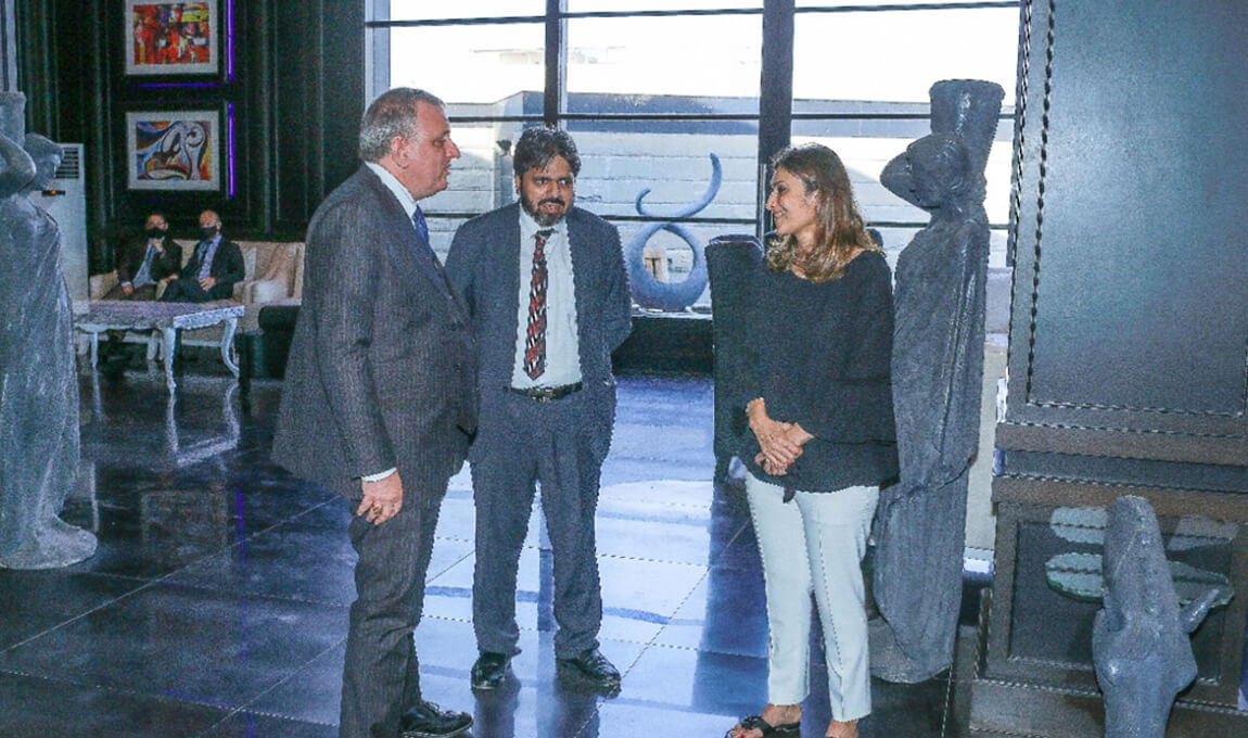 Mrs. Ayesha Shaikh with the Italian Ambassador, H.E. Andreas Ferrarese