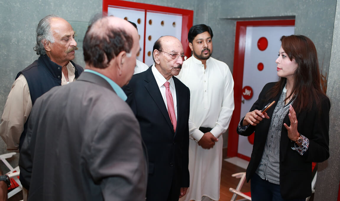 Mr.Qaim Ali Shah – Ex Chief Minister Sindh receiving a tour of BOL House