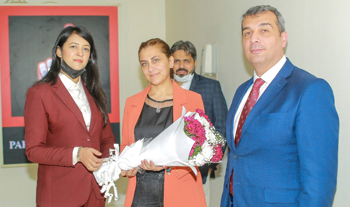 H.E. Khazar Farhadov – Azerbaijan Ambassador to Pakistan being welcomed on his visit to BOL Headquarters